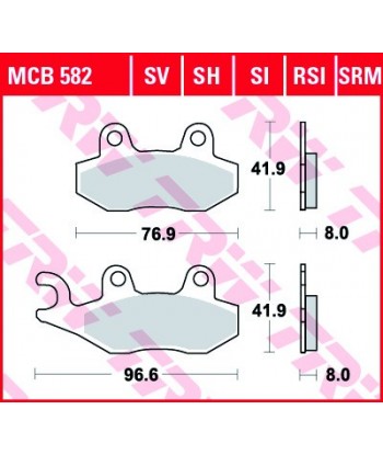 Stabdžių trinkelės MCB582RSI
