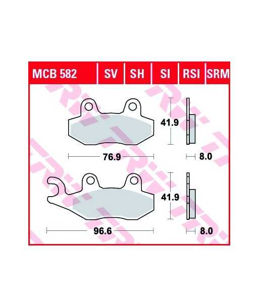 Stabdžių trinkelės MCB582RSI