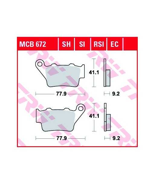 Stabdžių trinkelės MCB672RSI