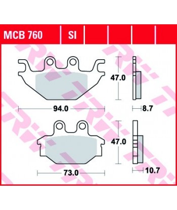 Stabdžių trinkelės MCB760SI