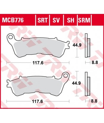 Stabdžių trinkelės MCB776SRM