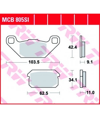 Stabdžių trinkelės MCB805SI