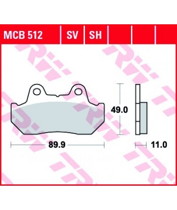 Stabdžių trinkelės MCB512SV