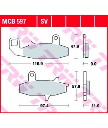 Stabdžių trinkelės MCB597SV