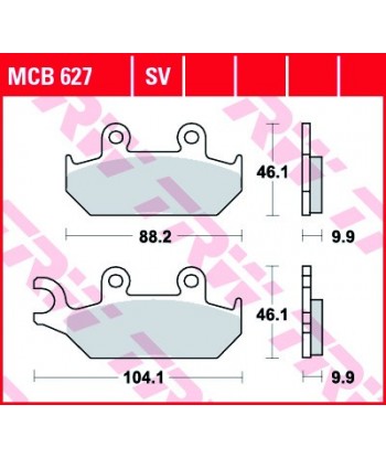 Stabdžių trinkelės MCB627SV