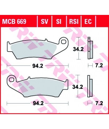 Stabdžių trinkelės MCB669SV