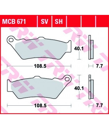 Stabdžių trinkelės MCB671SV