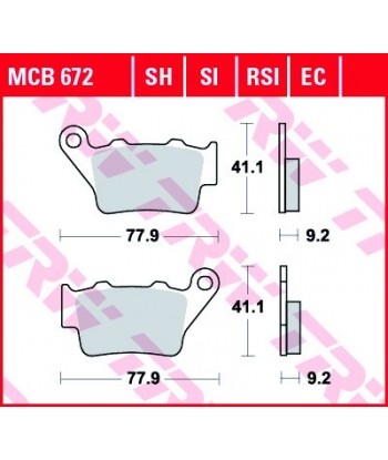 Stabdžių trinkelės MCB672SH