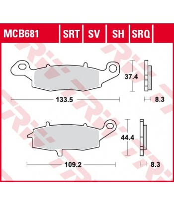 Stabdžių trinkelės MCB681SV