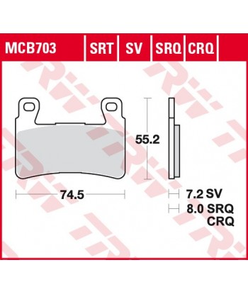 Stabdžių trinkelės MCB703SV