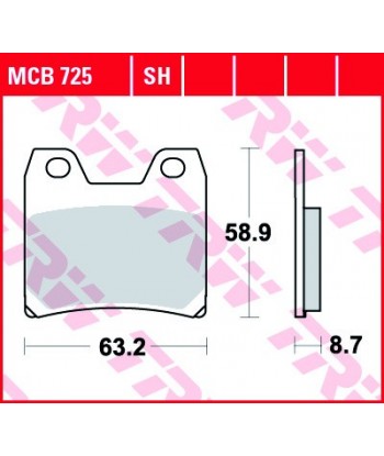 Stabdžių trinkelės MCB725SH
