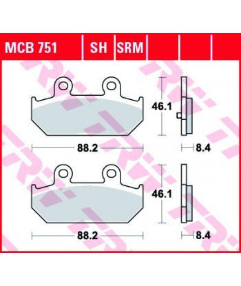 Stabdžių trinkelės MCB751SH