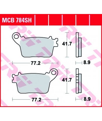 Stabdžių trinkelės MCB784SH