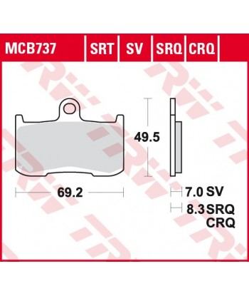 Stabdžių trinkelės MCB737SRQ