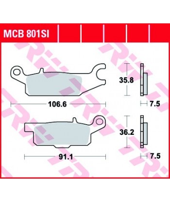 Stabdžių trinkelės MCB801SI