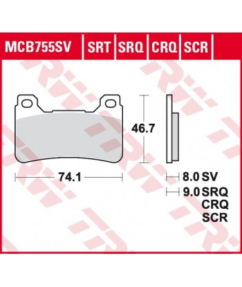 Stabdžių trinkelės MCB755SRQ