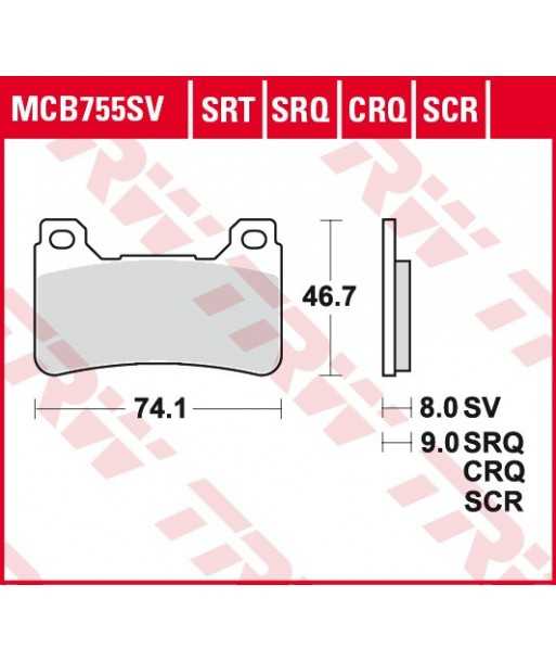 Stabdžių trinkelės MCB755SRQ