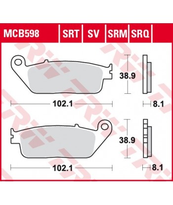 Stabdžių trinkelės MCB598SRT