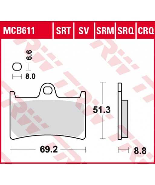Stabdžių trinkelės MCB611SRT