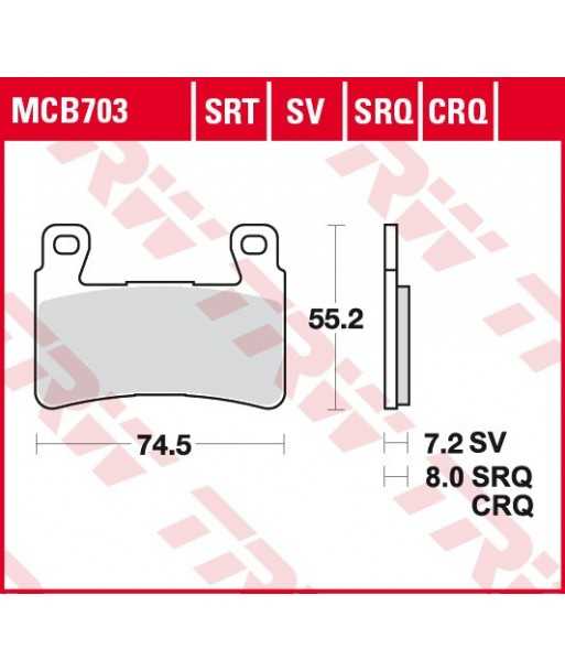 Stabdžių trinkelės MCB703SRT