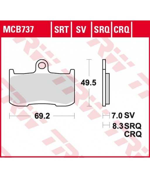 Stabdžių trinkelės MCB737SRT
