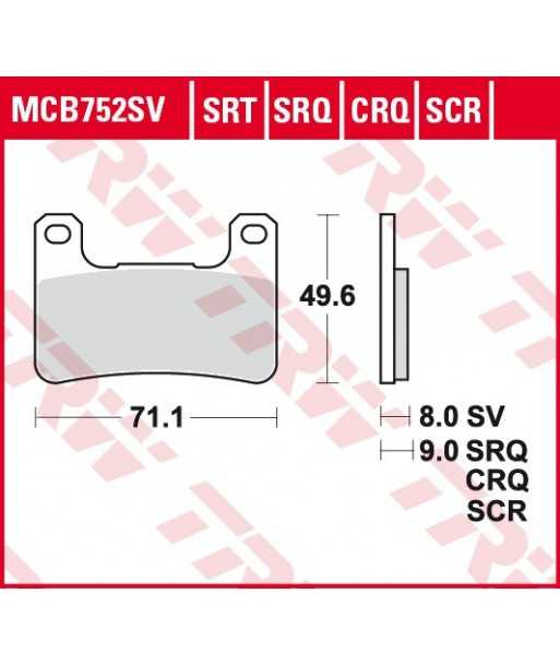 Stabdžių trinkelės MCB752SRT