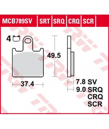 Stabdžių trinkelės MCB789SV