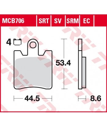 Stabdžių trinkelės MCB706SV