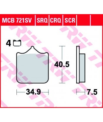 Stabdžių trinkelės MCB721SRQ