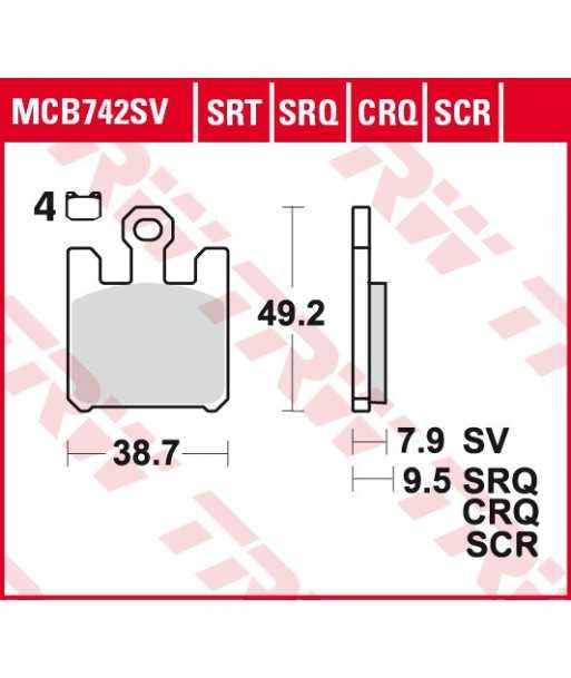 Stabdžių trinkelės MCB742SRQ