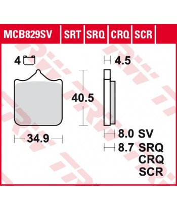 Stabdžių trinkelės MCB829CRQ